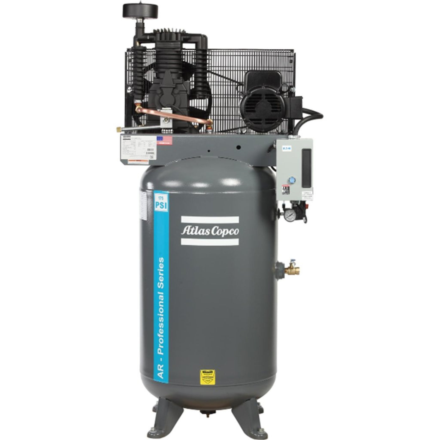 Atlas Copco 5HP, 14 CFM, 80 Gallon AR Professional Series Air Compressor 230V 1PH - 8090303390